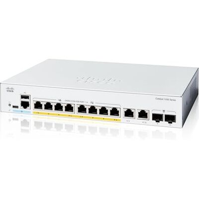 Cisco Systems Catalyst Smart Switch 1200-8FP-2G, 8-poorts GE, Full PoE, combo 2 x 1GE, beperkte levenslange bescherming (C1200-8FP-2G) Cisco Systems Catalyst Smart Switch 1200-8FP-2G, 8-poorts GE, Full PoE, combo 2 x 1GE, beperkte levenslange bescherming (C1200-8FP-2G)