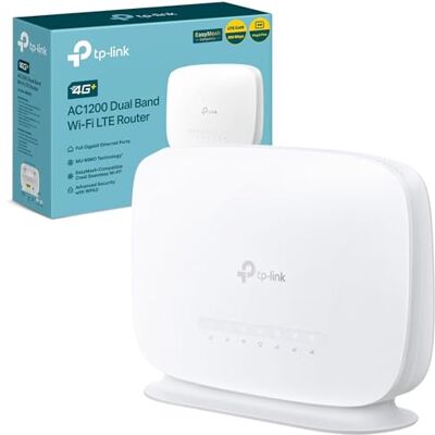 TP-Link Archer MR505 AC1200 4G+ Cat6 wifi-router met gigabit-poort, simsleuf, ultrasnelle LTE-snelheid, interne antenne, MU-MIMO, plug & play TP-Link Archer MR505 AC1200 4G+ Cat6 wifi-router met gigabit-poort, simsleuf, ultrasnelle LTE-snelheid, interne antenne, MU-MIMO, plug & play