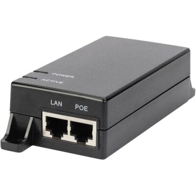Digitus PoE-injector, IEEE802.3af, Gigabit Ethernet, 15,4 W, max. 48 V, pin-voeding 4/5 (+) en 7/8 (-) Digitus PoE-injector, IEEE802.3af, Gigabit Ethernet, 15,4 W, max. 48 V, pin-voeding 4/5 (+) en 7/8 (-)