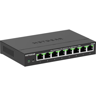 Netgear (MS308E) Switch Plus 8 poorten Multi-Gigabit Ethernet beheerbaar met 8 x 1G/2,5G, desktop of wandmontage en 5 jaar bescherming Netgear (MS308E) Switch Plus 8 poorten Multi-Gigabit Ethernet beheerbaar met 8 x 1G/2,5G, desktop of wandmontage en 5 jaar bescherming