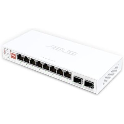 Asus QG-U1080 Onbeheerde Switch 8 poorten 2,5 G en 2 poorten 10G SFP Plus, 4 Smart Modes, Home Network Hub, Ethernet Splitter, Plug and Play, eenvoudige installatie, stil Asus QG-U1080 Onbeheerde Switch 8 poorten 2,5 G en 2 poorten 10G SFP Plus, 4 Smart Modes, Home Network Hub, Ethernet Splitter, Plug and Play, eenvoudige installatie, stil