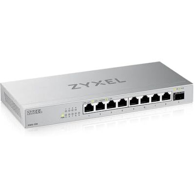Zyxel XMG-108 Onbeheerde Multi-Gig Switch 8-poorts 2,5G met 1x 10G SFP+, voor wand- of tafelmontage Zyxel XMG-108 Onbeheerde Multi-Gig Switch 8-poorts 2,5G met 1x 10G SFP+, voor wand- of tafelmontage