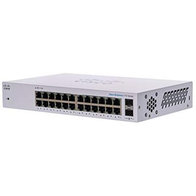 Cisco Systems Business CBS110-24T-D Niet-beheerbare Switch 24 GE-poorten 2x1G SFP gedeelde poort Beperkte levenslange garantie Cisco Systems Business CBS110-24T-D Niet-beheerbare Switch 24 GE-poorten 2x1G SFP gedeelde poort Beperkte levenslange garantie