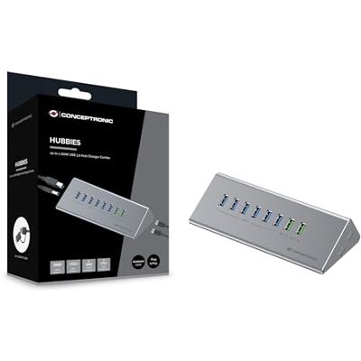 Conceptronic HUBBIES18G 10-in-1 60W USB 3.0 combihub 2-in-1 USB-C USB-A USB 3.2 Gen 1 Conceptronic HUBBIES18G 10-in-1 60W USB 3.0 combihub 2-in-1 USB-C USB-A USB 3.2 Gen 1