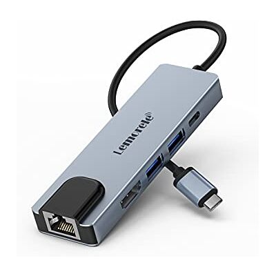 Lemorele USB C Hub Ethernet 6 in 1 Hub USB C Adapter met PD 100 W, 2 USB 3.0, HDMI 4K, USB C Ethernet Multiport Adapter voor MacBook Pro/Air M1,iPad M1, Windows, Chromecast, Switch, Mobiele Telefoon Lemorele USB C Hub Ethernet 6 in 1 Hub USB C Adapter met PD 100 W, 2 USB 3.0, HDMI 4K, USB C Ethernet Multiport Adapter voor MacBook Pro/Air M1,iPad M1, Windows, Chromecast, Switch, Mobiele Telefoon