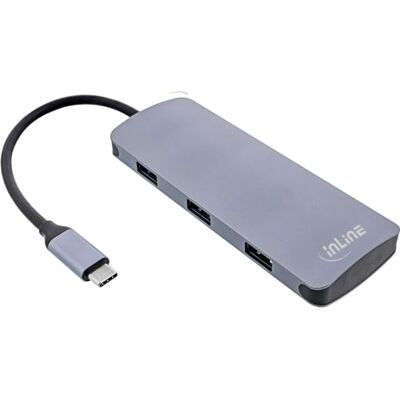InLine 35392C 7-poorts USB-C hub, PD 3.0 100W, 4x USB-C poorten, 3x USB-A, USB 3.2 Gen.2, 10Gb/s gegevensoverdracht, OTG-functie, multiport splitter/splitter, voor laptop, pc, InLine 35392C 7-poorts USB-C hub, PD 3.0 100W, 4x USB-C poorten, 3x USB-A, USB 3.2 Gen.2, 10Gb/s gegevensoverdracht, OTG-functie, multiport splitter/splitter, voor laptop, pc,
