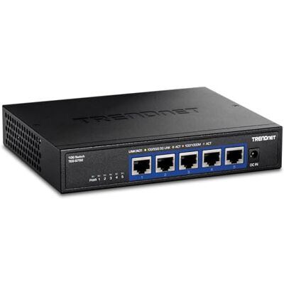 TRENDnet 5-poorts 10G-switch, 5 RJ-45 10G-poorten, schakelcapaciteit 100 Gbit/s, ondersteunt 2,5G en 5G-BASE-T-aansluitingen, levenslange bescherming, zwart, TEG-S750 TRENDnet 5-poorts 10G-switch, 5 RJ-45 10G-poorten, schakelcapaciteit 100 Gbit/s, ondersteunt 2,5G en 5G-BASE-T-aansluitingen, levenslange bescherming, zwart, TEG-S750