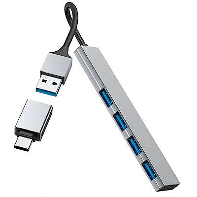 Hama USB Hub met 4 poorten USB 3.2 Gen1 5 Gbit/s Ultra Slim + USB-C adapter Hama USB Hub met 4 poorten USB 3.2 Gen1 5 Gbit/s Ultra Slim + USB-C adapter