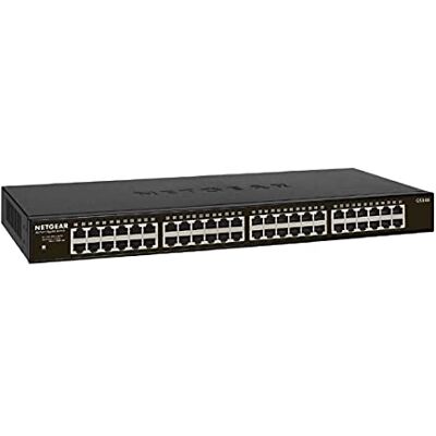 Netgear (GS348) Ethernet Switch 48 poorten RJ45 Gigabit (10/100/1000), Switch RJ45 formaat desktop/rack, robuuste behuizing van metaal, stil zonder ventilator voor eenvoudige en voordelige connectiviteit Netgear (GS348) Ethernet Switch 48 poorten RJ45 Gigabit (10/100/1000), Switch RJ45 formaat desktop/rack, robuuste behuizing van metaal, stil zonder ventilator voor eenvoudige en voordelige connectiviteit