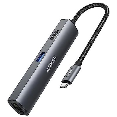 Anker USB C-hub-adapter, 5-in-1 USB C-adapter met 4K USB C naar HDMI, Ethernet-poort, 3 USB 3.0-poorten, voor MacBook Pro, iPad Pro, XPS, Pixelbook en meer Anker USB C-hub-adapter, 5-in-1 USB C-adapter met 4K USB C naar HDMI, Ethernet-poort, 3 USB 3.0-poorten, voor MacBook Pro, iPad Pro, XPS, Pixelbook en meer