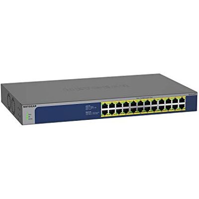 Netgear (GS524PP) 24-poorts Gigabit PoE Switch (10/100/1000), RJ45-switch met 24 PoE-poorten @ 300W, stil, desktop/rack en ProSAFE levenslange bescherming Netgear (GS524PP) 24-poorts Gigabit PoE Switch (10/100/1000), RJ45-switch met 24 PoE-poorten @ 300W, stil, desktop/rack en ProSAFE levenslange bescherming