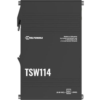 Teltonika TSW114 Gibabit 1-poort PoE switch DIN-rail 4-poorts Gigabit PoE+ Teltonika TSW114 Gibabit 1-poort PoE switch DIN-rail 4-poorts Gigabit PoE+