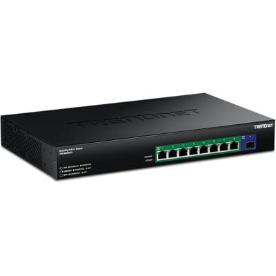 TRENDnet , TPE-BG5091, PoE++ Switch 9 poorten 2,5G GaN met 10G SFP+ poort (480W), 8 PoE poorten 2,5G, 1 SFP+ 10G poort, 480W, 60Gbit/s TRENDnet , TPE-BG5091, PoE++ Switch 9 poorten 2,5G GaN met 10G SFP+ poort (480W), 8 PoE poorten 2,5G, 1 SFP+ 10G poort, 480W, 60Gbit/s