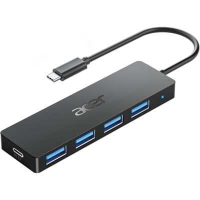 Acer USB C naar 4 poorten USB 3.0 hub, Thunderbolt 3 adapter voor iPhone 15 Pro, MacBook en iMac Acer USB C naar 4 poorten USB 3.0 hub, Thunderbolt 3 adapter voor iPhone 15 Pro, MacBook en iMac