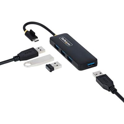 StarTech . com 4-poorts USB-C hub, USB-C naar 4 USB-A-poorten, busvoeding, mini-hub, multiport USB 3.0 splitter, desktop USB-hub StarTech . com 4-poorts USB-C hub, USB-C naar 4 USB-A-poorten, busvoeding, mini-hub, multiport USB 3.0 splitter, desktop USB-hub