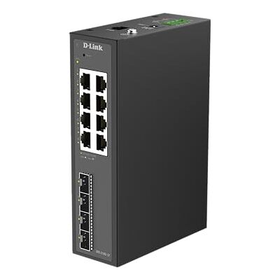 D-Link DIS-210G-12 Gigabit Smart Managed industriële schakelaar, 12 poorten, 8 x RJ45, 4 x SFP, DIN-railmontage, IP40 metaal, ERPS, dubbele DC-voeding, -40 tot 75 °C, laag 2 D-Link DIS-210G-12 Gigabit Smart Managed industriële schakelaar, 12 poorten, 8 x RJ45, 4 x SFP, DIN-railmontage, IP40 metaal, ERPS, dubbele DC-voeding, -40 tot 75 °C, laag 2