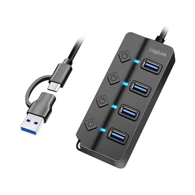 Logilink UA0419 USB 3.2 Gen1 Hub met 4 poorten en aan/uit-schakelaar (per poort) Logilink UA0419 USB 3.2 Gen1 Hub met 4 poorten en aan/uit-schakelaar (per poort)