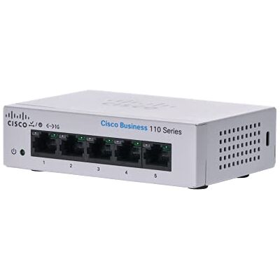Cisco Systems Business CBS110-5T-D Niet-beheerbare Switch 5 GE Poorten Desktop Externe voeding Levenslange garantie (CBS110-5T-D) Cisco Systems Business CBS110-5T-D Niet-beheerbare Switch 5 GE Poorten Desktop Externe voeding Levenslange garantie (CBS110-5T-D)