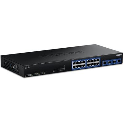 TRENDnet , TEG-S50204, switch met 20 poorten, 2,5 G/Multi-Gig met 10G SFP+ poorten, 16 RJ-45-poorten 2,5G, 4 10G SFP+ poorten, 160 Gbit/s, 1U rackmontage, zwart TRENDnet , TEG-S50204, switch met 20 poorten, 2,5 G/Multi-Gig met 10G SFP+ poorten, 16 RJ-45-poorten 2,5G, 4 10G SFP+ poorten, 160 Gbit/s, 1U rackmontage, zwart
