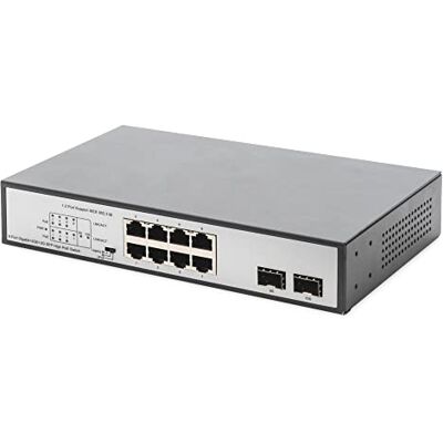 Digitus 8-poorts Gigabit PoE netwerkswitch 8x RJ45 19 inch netwerkswitch 180W PoE budget 10/100/1000 Mbps Digitus 8-poorts Gigabit PoE netwerkswitch 8x RJ45 19 inch netwerkswitch 180W PoE budget 10/100/1000 Mbps