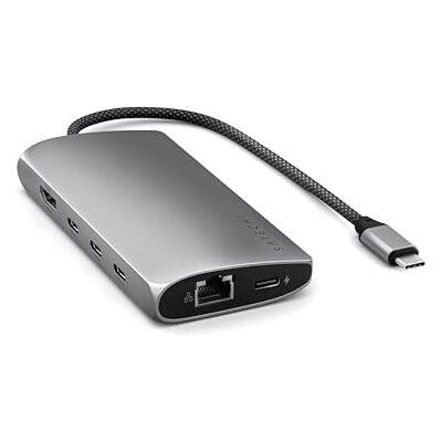 SATECHI Adaptateur Multiport USB-C V3, Dongle USB-C 8 en 1 avec HDMI 8K, Charge PD USB-C 85W, 4 Ports de Données USB-C, Ethernet, Lecteur de Carte SD pour Mac, Windows Gris Sidéral SATECHI Adaptateur Multiport USB-C V3, Dongle USB-C 8 en 1 avec HDMI 8K, Charge PD USB-C 85W, 4 Ports de Données USB-C, Ethernet, Lecteur de Carte SD pour Mac, Windows Gris Sidéral