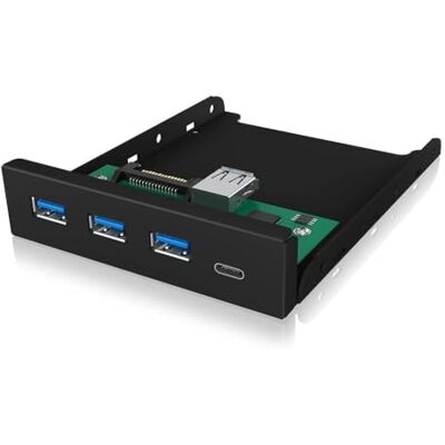 ICY BOX 60432 USB 3 frontpaneel, 1 USB-C-poort, 3 USB-A-poorten, 3,5 inch intern, metaal, zwart ICY BOX 60432 USB 3 frontpaneel, 1 USB-C-poort, 3 USB-A-poorten, 3,5 inch intern, metaal, zwart