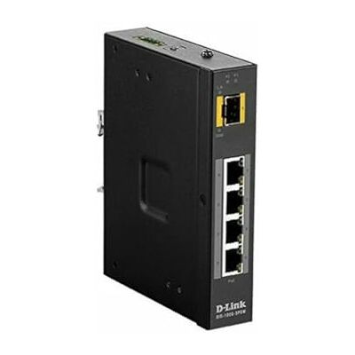 D-Link DIS 100G-5PSW schakelaar, onbeheerd 4 x 10/100/1000 (PoE+) + 1 x Gigabit SFP montage op DIN-rail, wandbevestiging, PoE+ (120W) DC spanning D-Link DIS 100G-5PSW schakelaar, onbeheerd 4 x 10/100/1000 (PoE+) + 1 x Gigabit SFP montage op DIN-rail, wandbevestiging, PoE+ (120W) DC spanning
