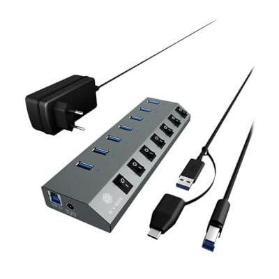 ICY BOX IB-HUB1701-C3 7-poorts USB 3.0 Type-A hub ICY BOX IB-HUB1701-C3 7-poorts USB 3.0 Type-A hub