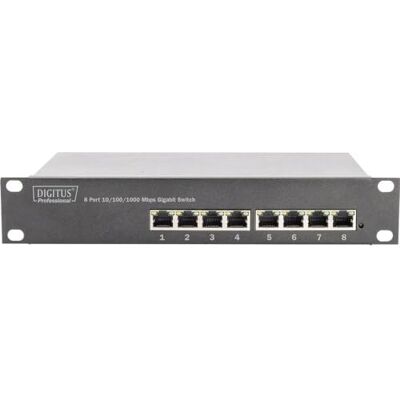 Digitus Gigabit Ethernet-schakelaar 25,4 cm 8 poorten onbeheerd 16 Gbps backplane Auto MDI/MDI-X zwart Digitus Gigabit Ethernet-schakelaar 25,4 cm 8 poorten onbeheerd 16 Gbps backplane Auto MDI/MDI-X zwart