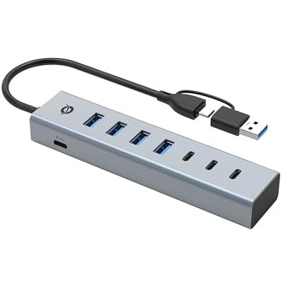Conceptronic HUBBIES20G 7-poorts USB 3.2 Gen 1 hub, 5 Gbps, USB-C x 3, USB-A x 4 Conceptronic HUBBIES20G 7-poorts USB 3.2 Gen 1 hub, 5 Gbps, USB-C x 3, USB-A x 4