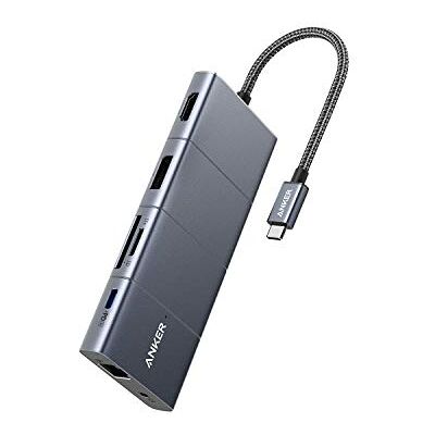 Anker PowerExpand+ 11-in-1 USB-C adapter hub, met 4K @60Hz HDMI en DP, 100W Power Delivery, USB-C en 3 USB-A datapoorten, 1 Gbps Ethernet, 3,5 mm audio, microSD en SD-geheugenkaartlezer Anker PowerExpand+ 11-in-1 USB-C adapter hub, met 4K @60Hz HDMI en DP, 100W Power Delivery, USB-C en 3 USB-A datapoorten, 1 Gbps Ethernet, 3,5 mm audio, microSD en SD-geheugenkaartlezer