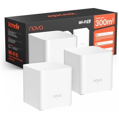 Tenda Nova Mesh MX3 (3 pakketten) – WLAN 6 AX1500 mesh-systeem, dual-band wifi-router, afdekking van 3 tot 5 stuks, eenvoudige installatie, ouderlijk toezicht, 2,4 GHz + 5 GHz, 2 poorten Tenda Nova Mesh MX3 (3 pakketten) – WLAN 6 AX1500 mesh-systeem, dual-band wifi-router, afdekking van 3 tot 5 stuks, eenvoudige installatie, ouderlijk toezicht, 2,4 GHz + 5 GHz, 2 poorten