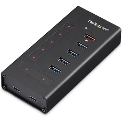 StarTech .com USB-C-hub met 7 poorten van metaal, USB-C-hub op 5 x USB-A en 2 x USB-C (USB 3.0), inbouwbaar (HB30C5A2CST) StarTech .com USB-C-hub met 7 poorten van metaal, USB-C-hub op 5 x USB-A en 2 x USB-C (USB 3.0), inbouwbaar (HB30C5A2CST)