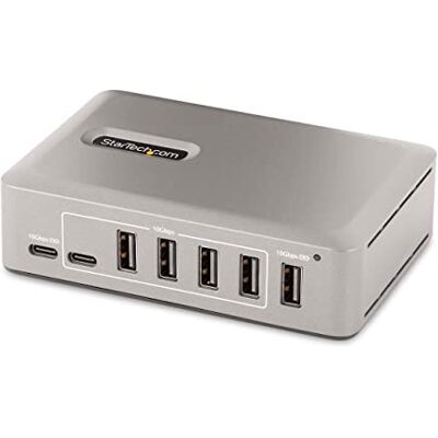 StarTech . com USB-C-hub met 10 poorten 8 x USB-A/2 x USB-C 65 W USB 3.1 10 Gbps dief type C gecertificeerd StarTech . com USB-C-hub met 10 poorten 8 x USB-A/2 x USB-C 65 W USB 3.1 10 Gbps dief type C gecertificeerd