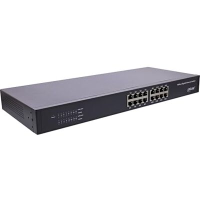 InLine ® Gigabit netwerkschakelaar, 16 poorten, 1 Gbit/s, onbeheerd, RJ-45-poorten, 32 GB bandbreedte, 19 inch 1U, metaal, zonder ventilator, 32311O InLine ® Gigabit netwerkschakelaar, 16 poorten, 1 Gbit/s, onbeheerd, RJ-45-poorten, 32 GB bandbreedte, 19 inch 1U, metaal, zonder ventilator, 32311O