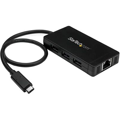 StarTech .com usb 3.0 hub 3 port met usb c en gigabit ethernet hub met voeding zwart StarTech .com usb 3.0 hub 3 port met usb c en gigabit ethernet hub met voeding zwart
