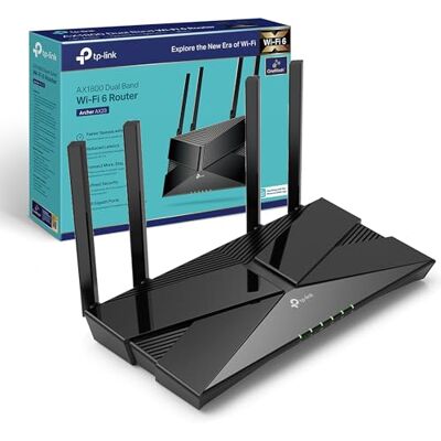 TP-Link OneMesh AX1800 Mbps WiFi 6 router, Gigabit Dual-Core VPN-router, dual-core CPU-glasvezelrouter, WPA3 cyberbeveiliging, ideaal voor Xbox/PS4/Steam games (Archer AX23) TP-Link OneMesh AX1800 Mbps WiFi 6 router, Gigabit Dual-Core VPN-router, dual-core CPU-glasvezelrouter, WPA3 cyberbeveiliging, ideaal voor Xbox/PS4/Steam games (Archer AX23)