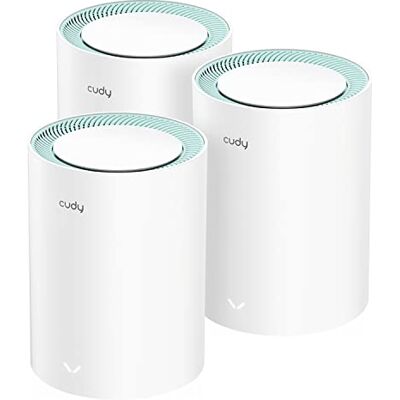 Cudy AC1200 Gigabit Full Mesh WiFi-systeem, dual-band, wifi-verlenging, gigabit-poorten, high-gain antennes, VPN, Cloudflare, verbindt tot 100 apparaten, M1300, 3 stuks Cudy AC1200 Gigabit Full Mesh WiFi-systeem, dual-band, wifi-verlenging, gigabit-poorten, high-gain antennes, VPN, Cloudflare, verbindt tot 100 apparaten, M1300, 3 stuks