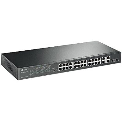 TP-Link T1500-28PCT(TL-SL2428P) Smart Switch Niveau 2 met 24 poorten 10/100 RJ45 PoE + 4 Gigabit RJ45-poorten (2 SFP Combo-poorten, rackbaar) TP-Link T1500-28PCT(TL-SL2428P) Smart Switch Niveau 2 met 24 poorten 10/100 RJ45 PoE + 4 Gigabit RJ45-poorten (2 SFP Combo-poorten, rackbaar)