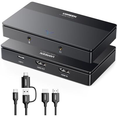 UGREEN Video Capture Kaart HDMI USB C 3.0 4K 60Hz Acquisitie 1080P 60FPS Opname Streaming Games Loop Compatibel met Switch PS5 PS4 Xbox TV Stick DSLR MacBook Pro iPad PC Camera UGREEN Video Capture Kaart HDMI USB C 3.0 4K 60Hz Acquisitie 1080P 60FPS Opname Streaming Games Loop Compatibel met Switch PS5 PS4 Xbox TV Stick DSLR MacBook Pro iPad PC Camera