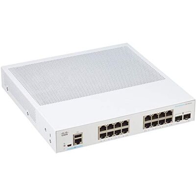 Cisco Systems CBS350-16T-2G Business Managed Switch 16 GE Poorten SFP 2 x 1G Levenslange beperkte garantie (CBS350-16T-2G) Cisco Systems CBS350-16T-2G Business Managed Switch 16 GE Poorten SFP 2 x 1G Levenslange beperkte garantie (CBS350-16T-2G)
