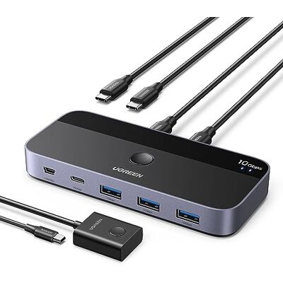UGREEN 10Gbps Switch USB C 3.2 KVM Switch 2 PC Ingangen 4 Uitgangen UGREEN 10Gbps Switch USB C 3.2 KVM Switch 2 PC Ingangen 4 Uitgangen