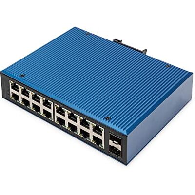 Digitus Industriële Gigabit Ethernet Switch 16+2 poorten Unmanaged, 16 RJ45-poorten 10/100/1000 Mbit/s Digitus Industriële Gigabit Ethernet Switch 16+2 poorten Unmanaged, 16 RJ45-poorten 10/100/1000 Mbit/s