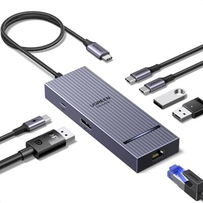 UGREEN Revodok Pro Hub USB C DisplayPort 7-in-1 Gigabit Ethernet-adapter UGREEN Revodok Pro Hub USB C DisplayPort 7-in-1 Gigabit Ethernet-adapter