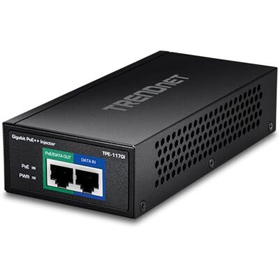 TRENDnet GIGABIT Ultra POE Plus injector, zwart TPE-117GI TRENDnet GIGABIT Ultra POE Plus injector, zwart TPE-117GI