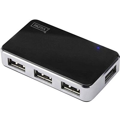 Digitus USB-hub, 4 poorten, USB 2.0 Highspeed, 480 MBit/s, plug & play, 66 cm aansluitkabel, zwart Digitus USB-hub, 4 poorten, USB 2.0 Highspeed, 480 MBit/s, plug & play, 66 cm aansluitkabel, zwart