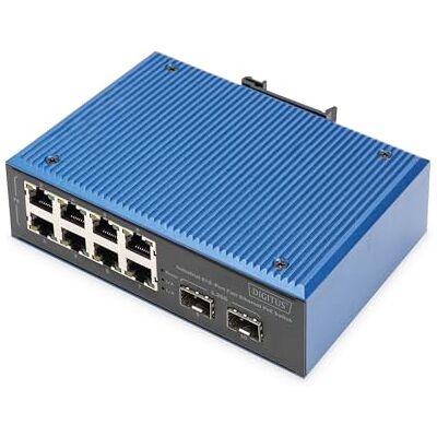 Digitus PoE Netwerkswitch 10 poorten Fast Ethernet 8x RJ45 + 2x Gigabit SFP-uplink IP40 DIN-railmontage 10/100 Mbit/s industriële serie Digitus PoE Netwerkswitch 10 poorten Fast Ethernet 8x RJ45 + 2x Gigabit SFP-uplink IP40 DIN-railmontage 10/100 Mbit/s industriële serie