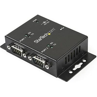 StarTech . com 2-poorts industriële USB naar seriële adapter hub met DIN-rail clips (ICUSB2322I) StarTech . com 2-poorts industriële USB naar seriële adapter hub met DIN-rail clips (ICUSB2322I)