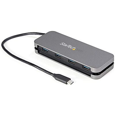 StarTech .com 4-poorts USB C-hub 4 x USB-A USB 3.0 Type-C 5 Gbps hub (USB 3.2/3.1 Gen 1) Busgevoed USB-C naar USB-A draagbare hub adapter kabel 28,5 cm/geïntegreerde opslag (HB30CM4AB) StarTech .com 4-poorts USB C-hub 4 x USB-A USB 3.0 Type-C 5 Gbps hub (USB 3.2/3.1 Gen 1) Busgevoed USB-C naar USB-A draagbare hub adapter kabel 28,5 cm/geïntegreerde opslag (HB30CM4AB)