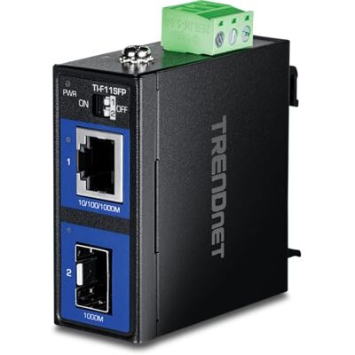 TRENDnet Gehard Industriële 100/1000BASE-T naar SFP MEDIACONV. TRENDnet Gehard Industriële 100/1000BASE-T naar SFP MEDIACONV.